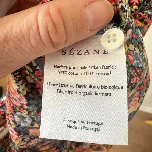 Sézane Pierro shirt in a floral print,  organic cotton. - Picture 6 of 6
